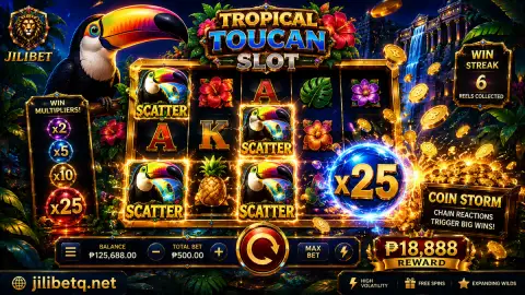 JILIBET slot mobile scene showing clear reel spacing, reachable spin control and cabinet feedback