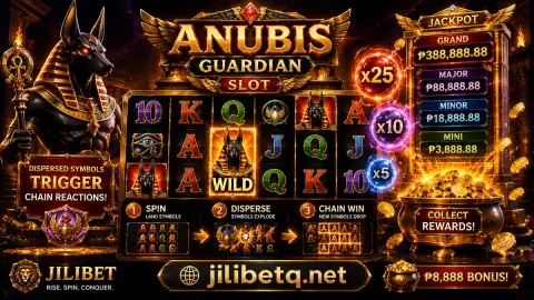 JILIBET slot cabinet after the feature glow with reels reset to a calmer emerald and gold state